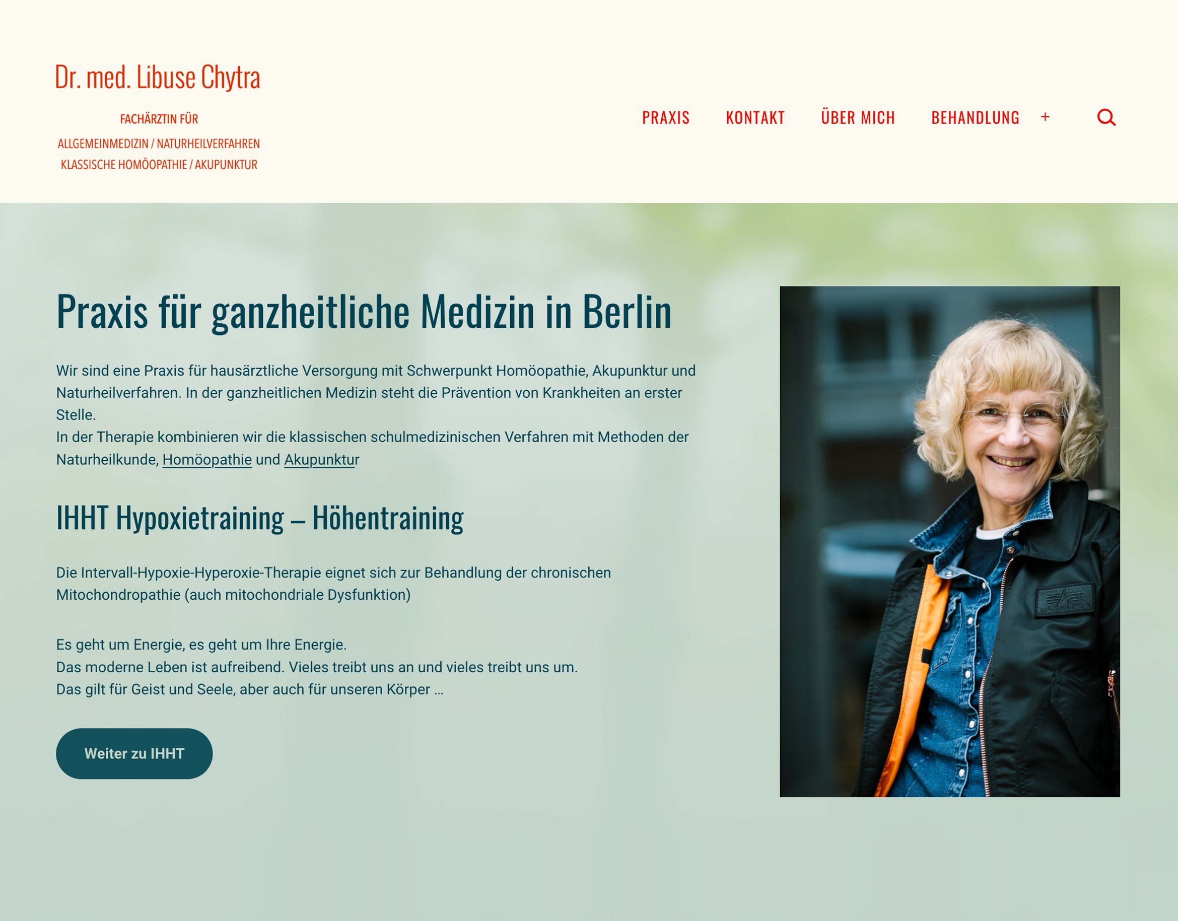 Screenshot Praxis Dr. Chytra – medizinisches Webdesign